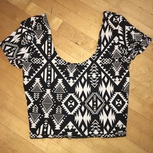 Tribal Print Crop Top